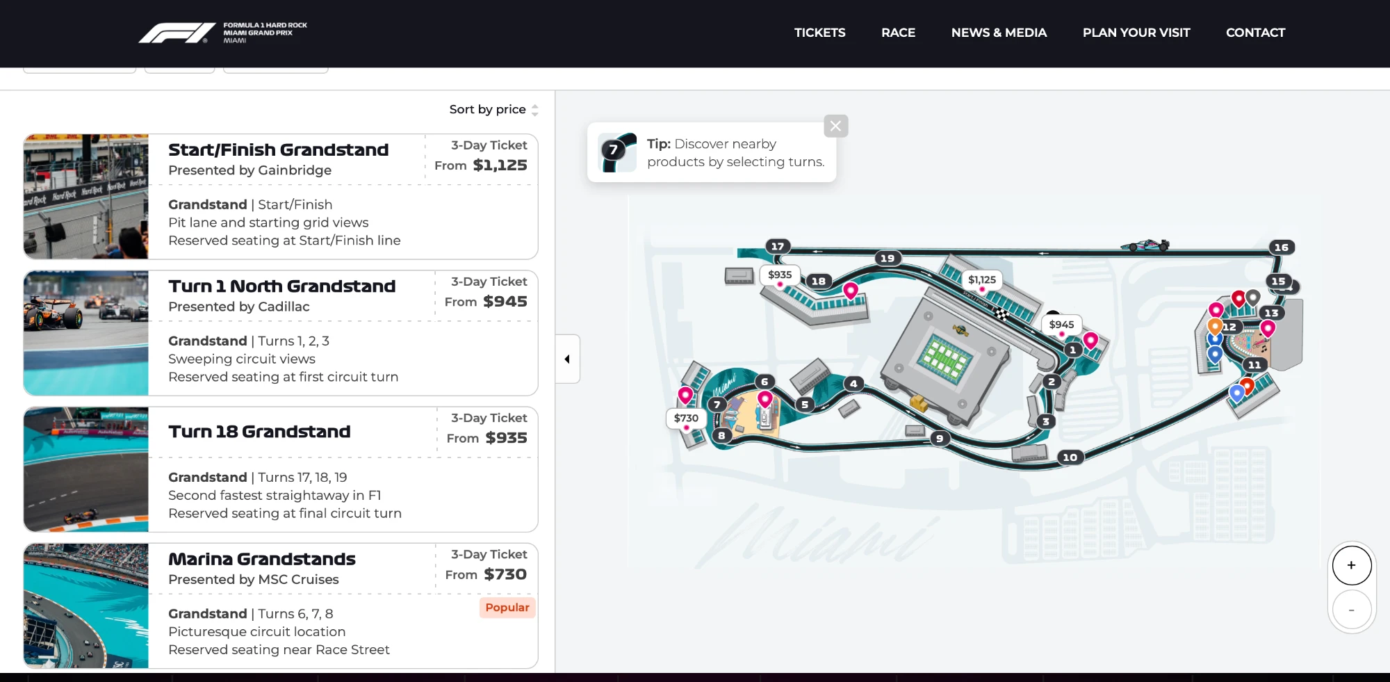 F1 Miami Grand Prix ticket buy flow